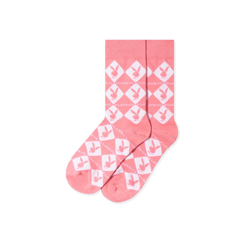 Loungewear Playboy Women S Rabbit Head Argyle Socks Donna Nere | 78360DCQA