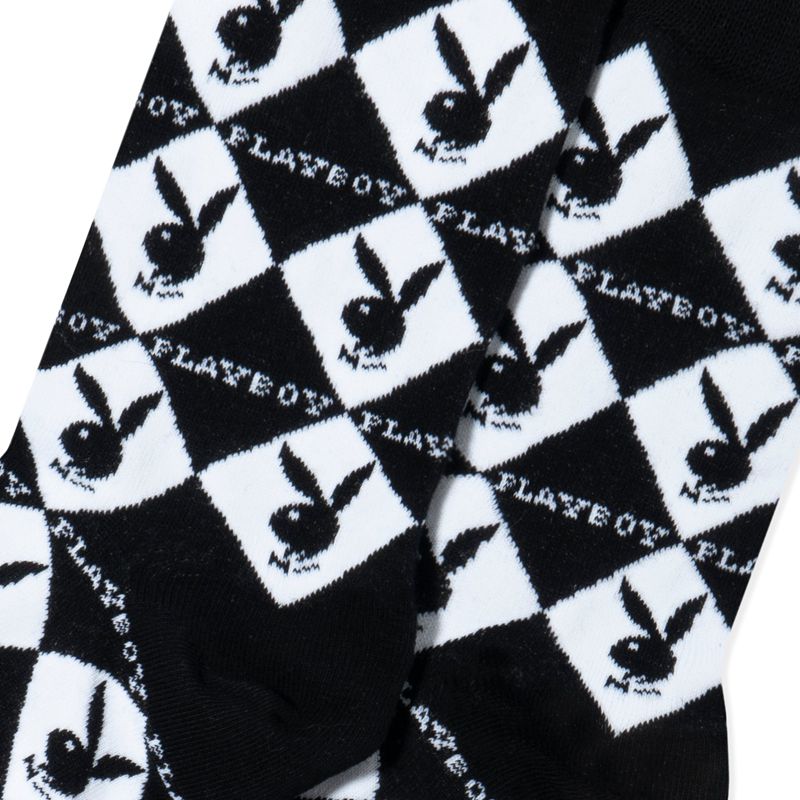 Loungewear Playboy Women S Rabbit Head Argyle Socks Donna Nere | 78360DCQA