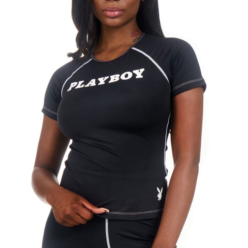 Magliette Playboy Active Contrast Stitch Tee Donna Arancioni | 04158KEOF