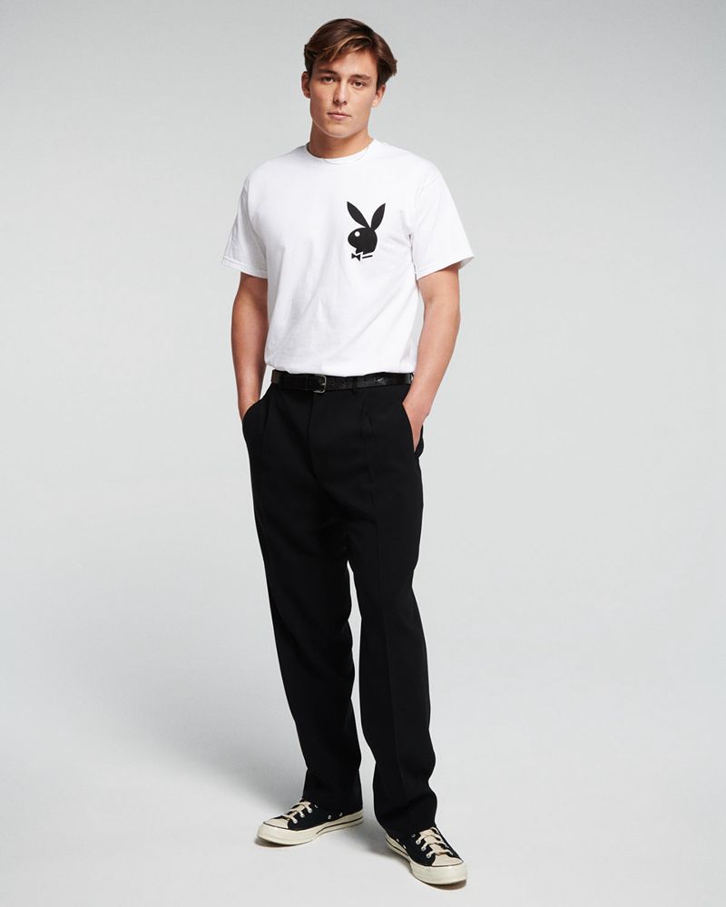 Magliette Playboy Masthead & Rabbit Head Tee Donna Bianche Nere | 26719LONK