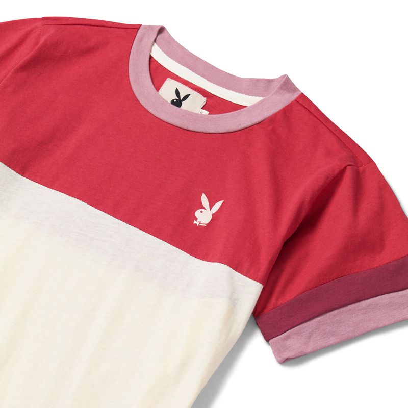 Magliette Playboy Summer Of Love Tee Donna Rosse Bianche | 34210KPUZ