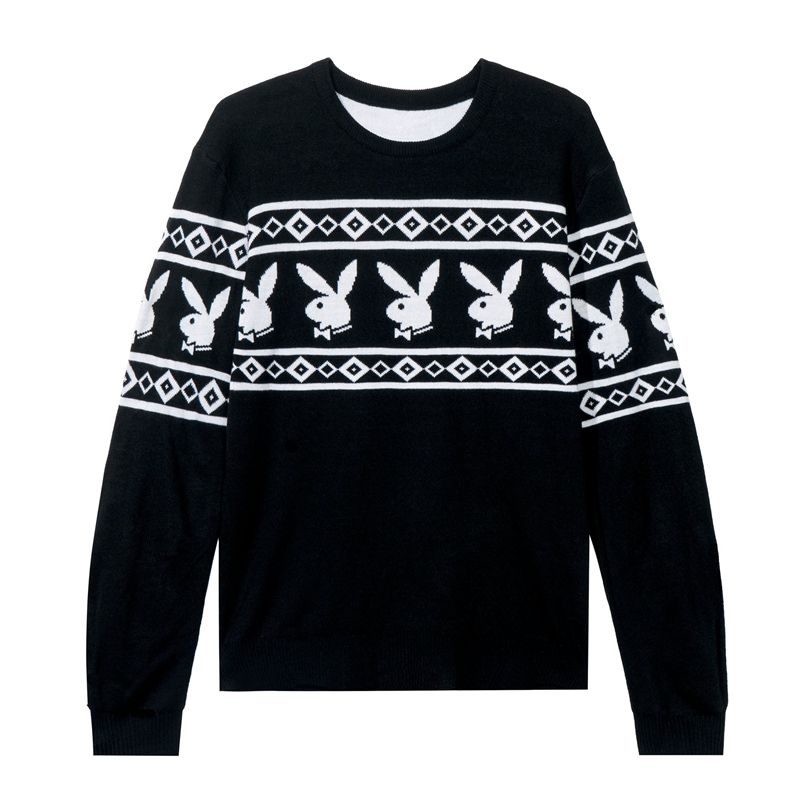 Maglioni Playboy Rabbit Head Knit Uomo Nere | 53691DREY