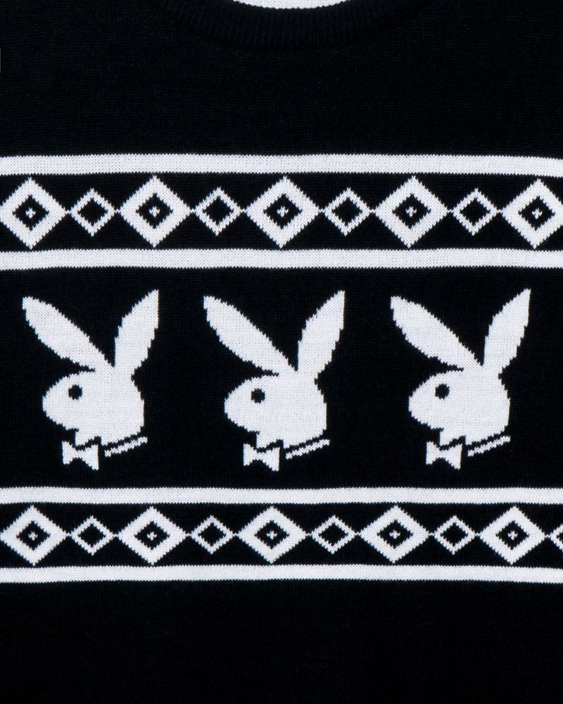 Maglioni Playboy Rabbit Head Knit Uomo Nere | 53691DREY