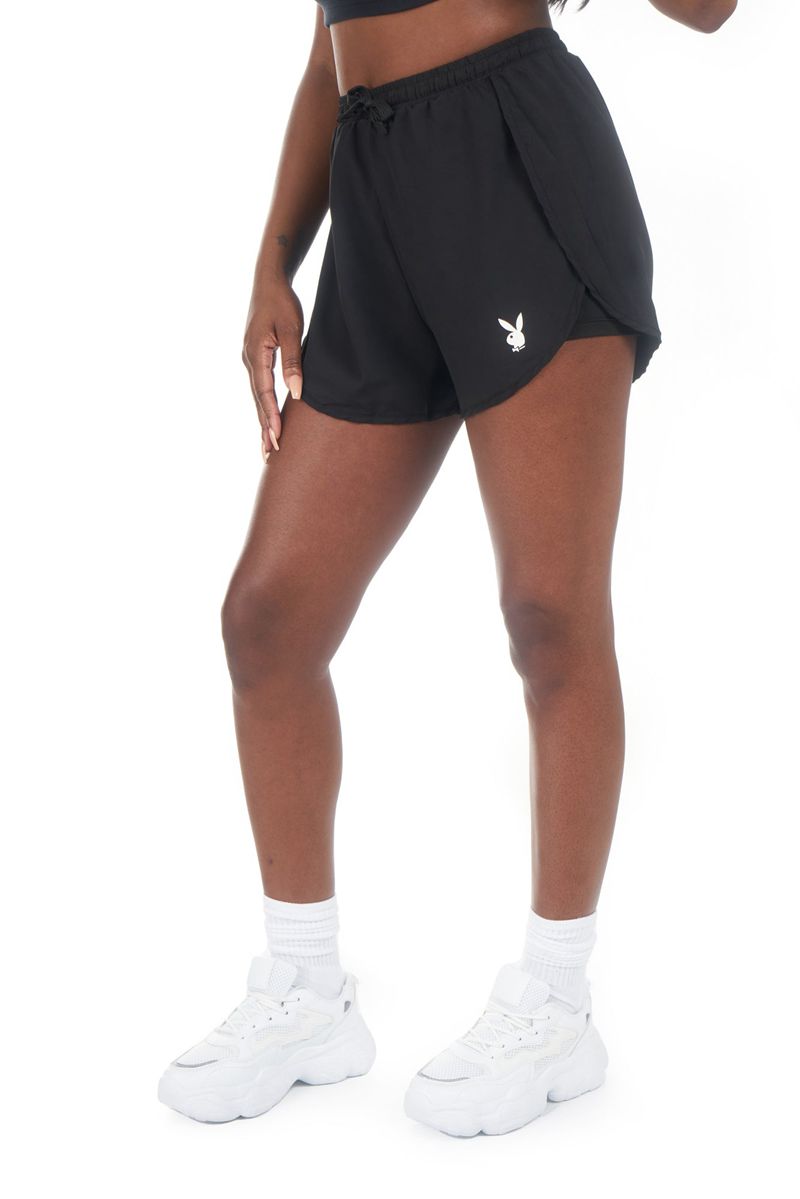 Pantaloncini Playboy Active Runners Donna Nere | 04823HATL