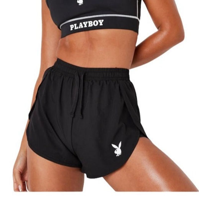 Pantaloncini Playboy Active Runners Donna Nere | 04823HATL