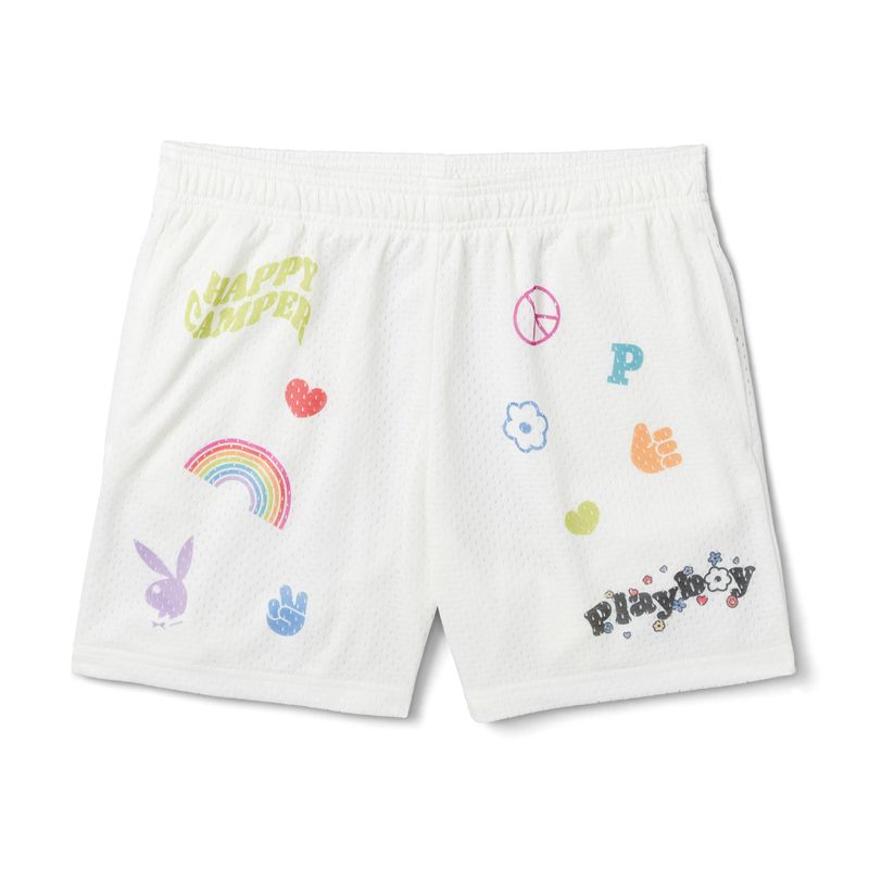 Pantaloncini Playboy Basketballs Donna Bianche | 98502FPVR