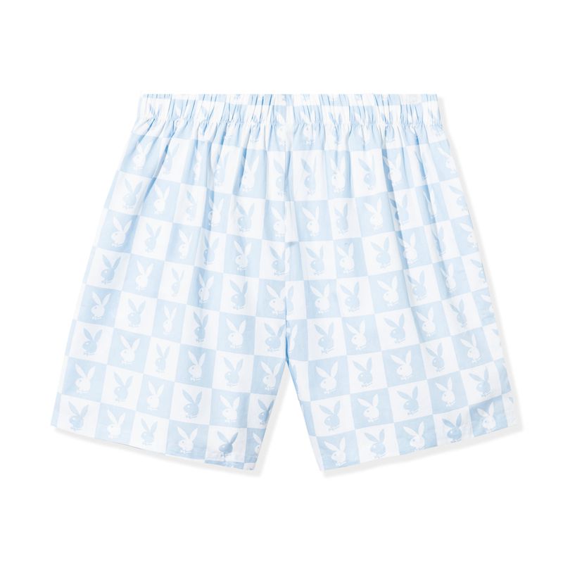 Pantaloncini Playboy Checker Rabbit Head Uomo Bianche Blu | 58361IARJ