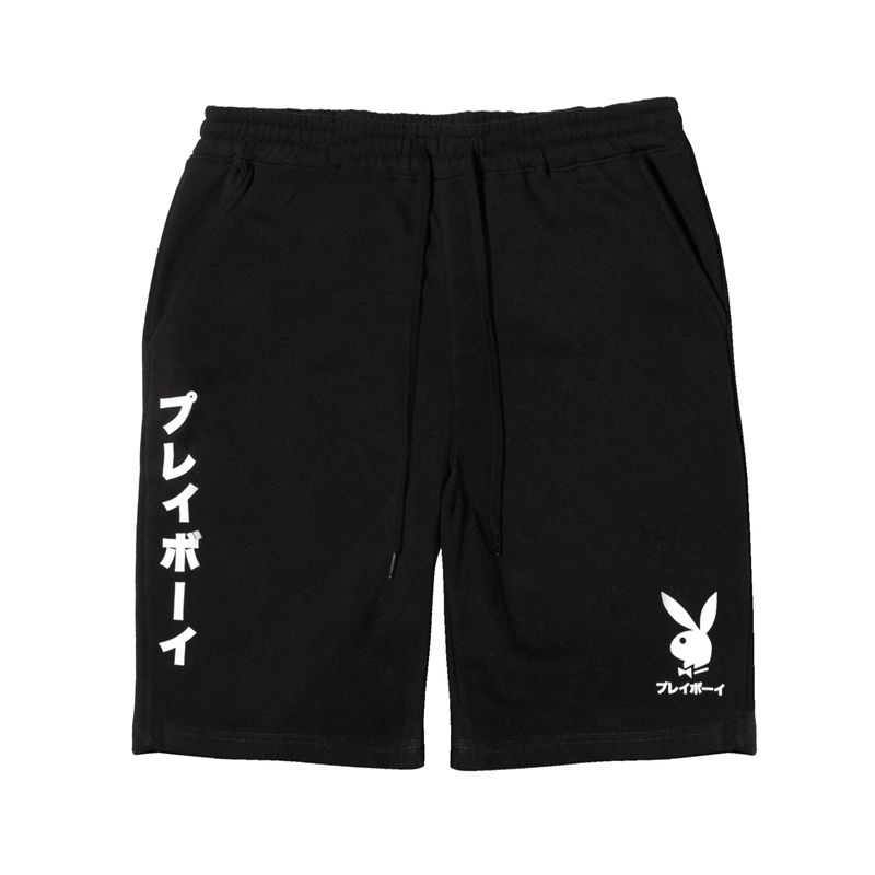 Pantaloncini Playboy Japanese Rabbit Head Sweats Uomo Nere | 58327ARKI