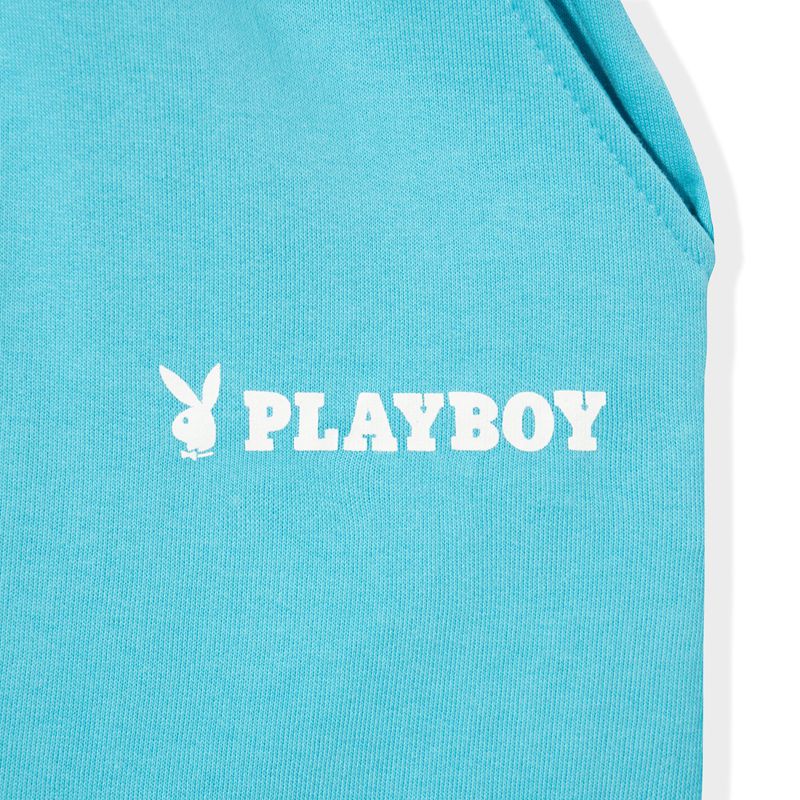 Pantaloncini Playboy Logo Boyfriend Donna Blu Chiaro | 07542NVAQ