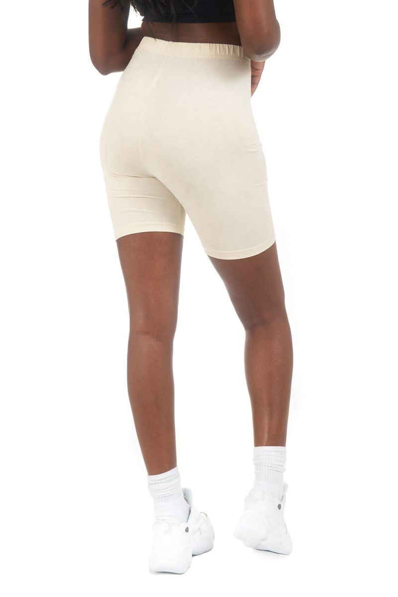 Pantaloncini Playboy Logo Cyclings Donna Beige | 52641LQSP