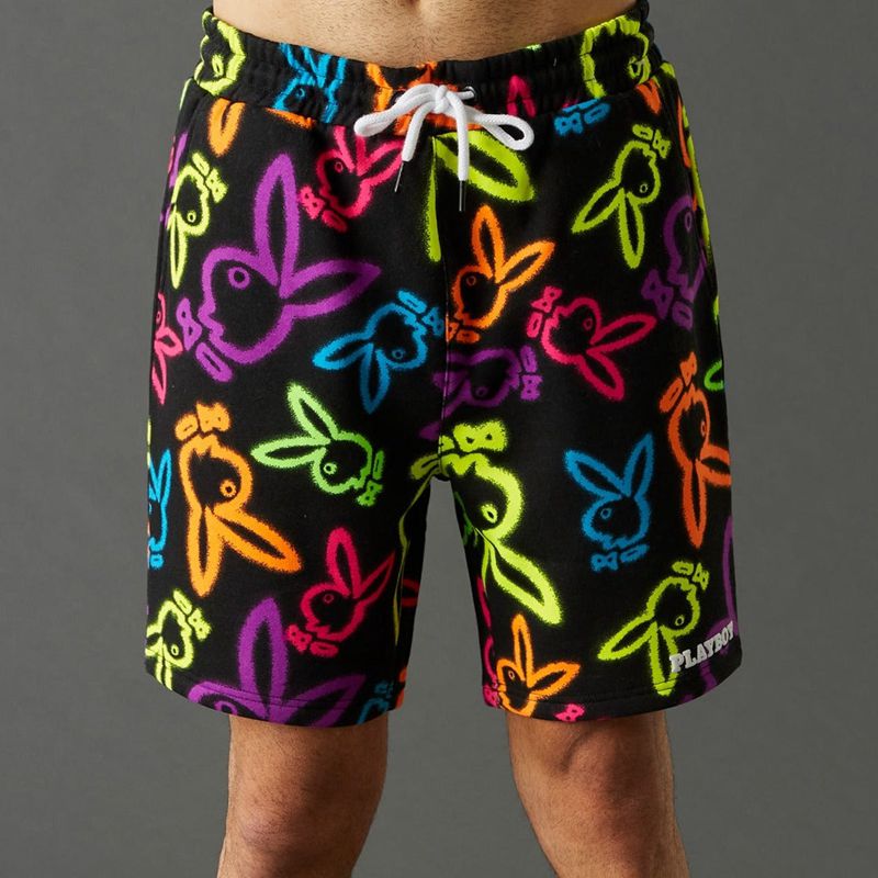 Pantaloncini Playboy Neon Bunny Print Uomo Bianche | 69370HOZJ