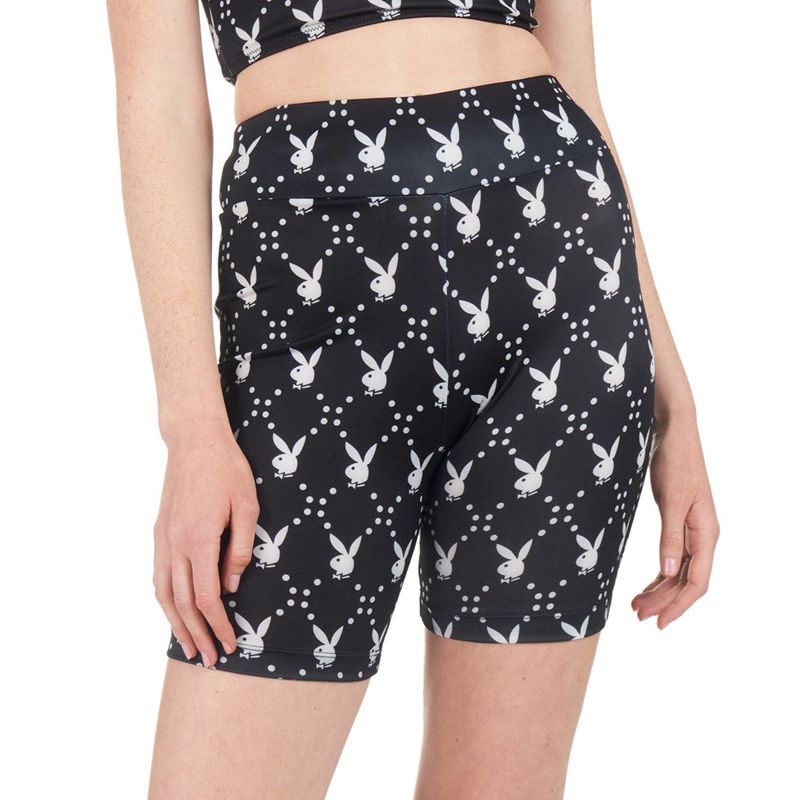 Pantaloncini Playboy Rabbit Head Biking Donna Nere | 14839RDTW