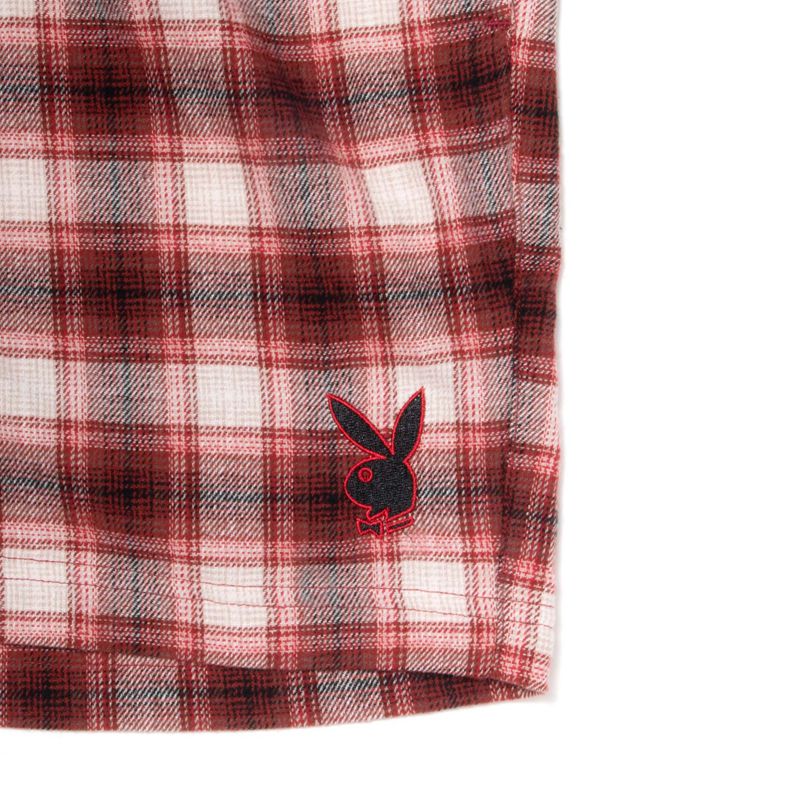 Pantaloncini Playboy State Line Flannel Uomo Rosse | 91705YVNQ