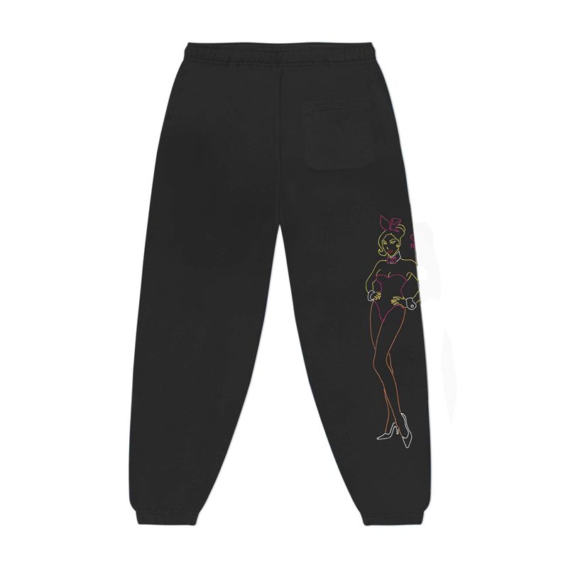 Pantaloni Della Tuta Playboy Bunny Outline Uomo Nere | 91625VHSI