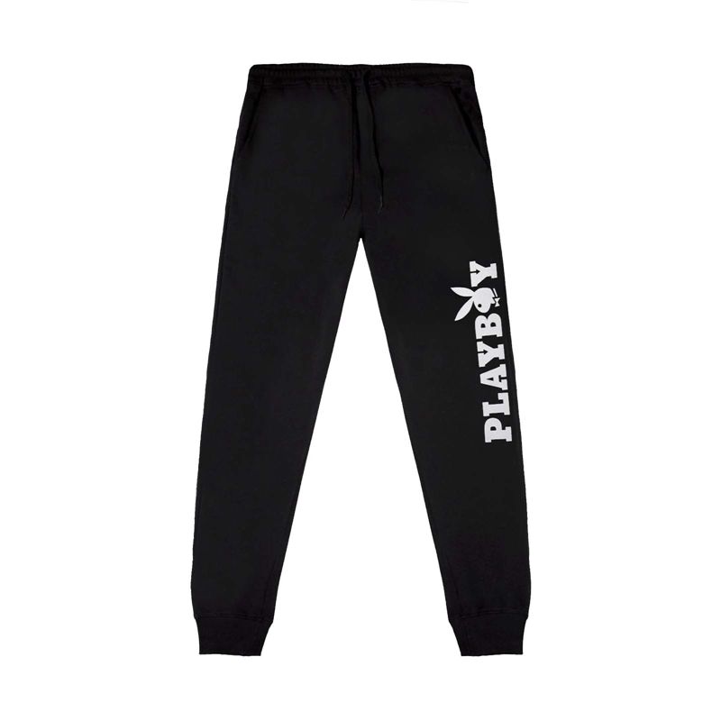 Pantaloni Della Tuta Playboy Masthead Jogger Uomo Nere Bianche | 64253DZER