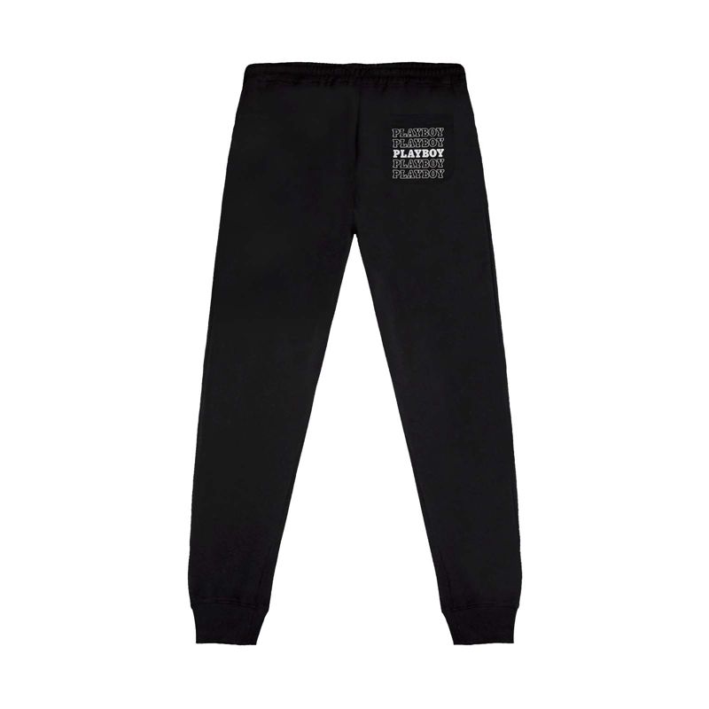 Pantaloni Della Tuta Playboy Masthead Jogger Uomo Nere Bianche | 64253DZER