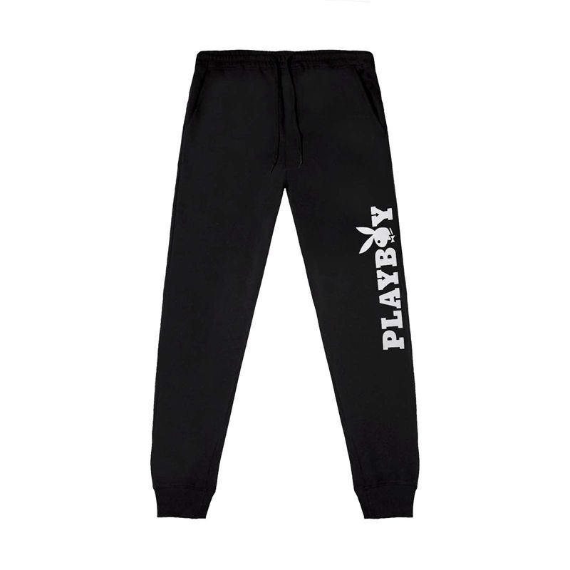 Pantaloni Della Tuta Playboy Masthead Jogger Uomo Nere Bianche | 64253DZER