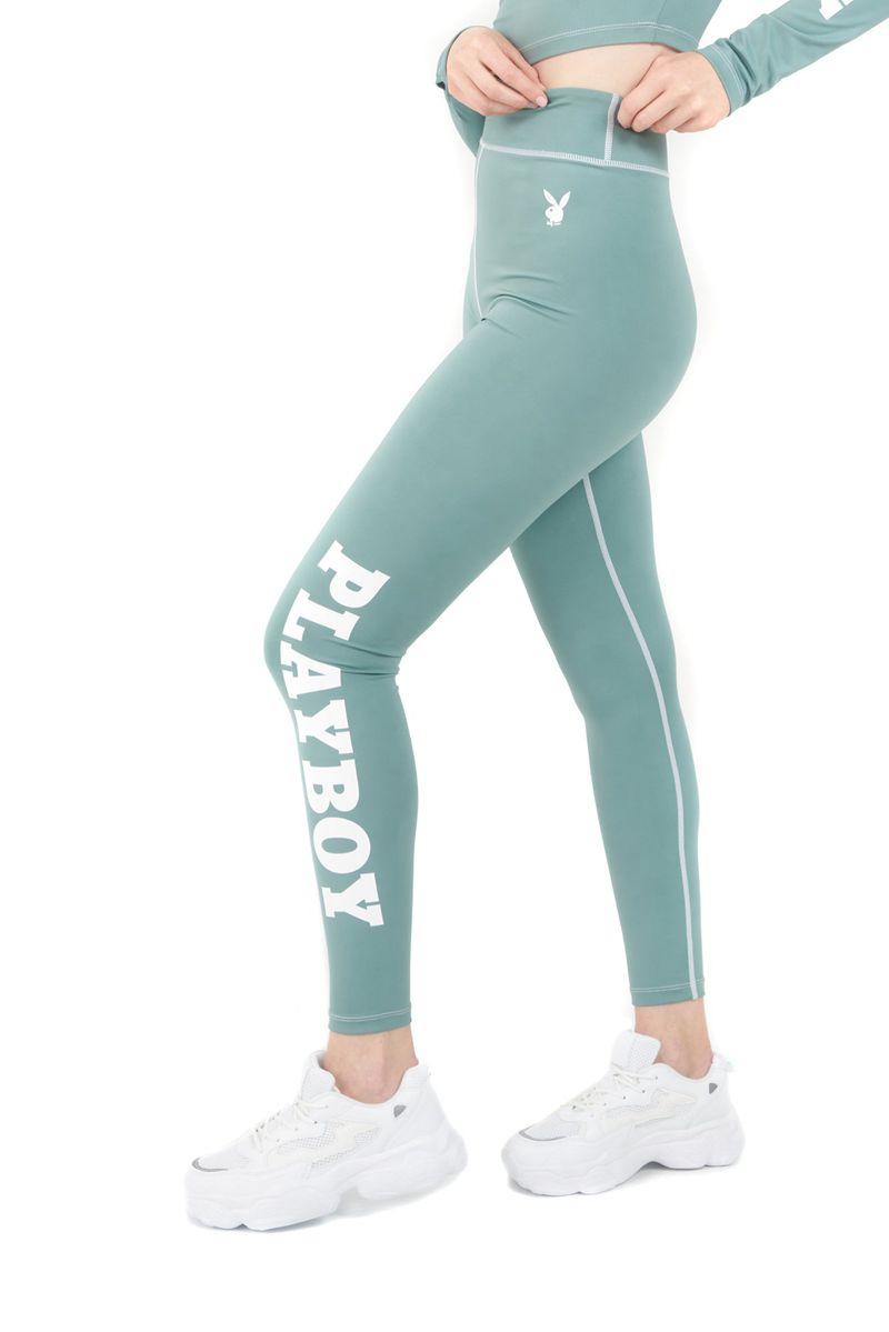 Pantaloni Playboy Active Branded Legging Donna Verdi | 12843MFSQ