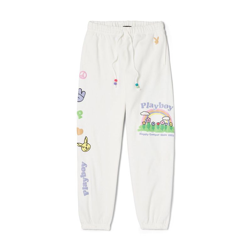 Pantaloni Playboy Beaded Rainbow Sweats Donna Bianche | 29165EKNS