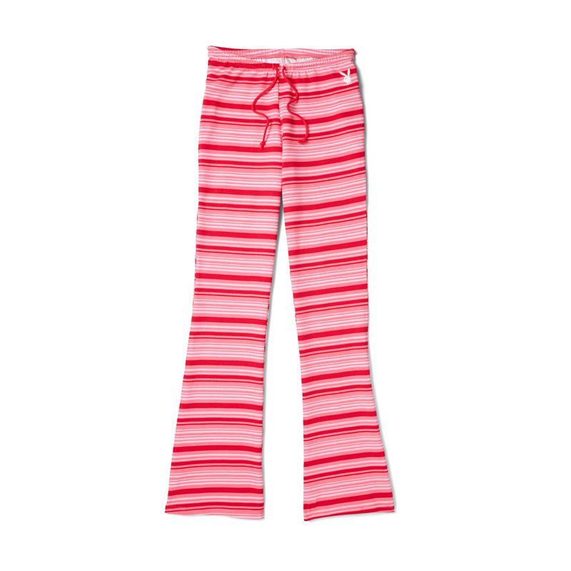 Pantaloni Playboy Crush Stripe Flare Sweats Donna Rosse Strisce | 21637UBWE