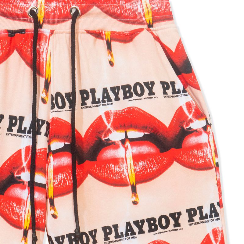 Pantaloni Playboy Lips Print Oversized Jogger Donna Rosse Arancioni | 20186YUOL