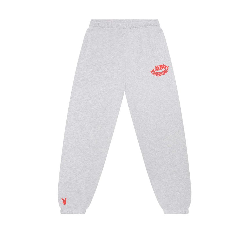 Pantaloni Playboy Lovers Only Boyfriend Sweat Donna Grigie Arancioni | 59806YNIA