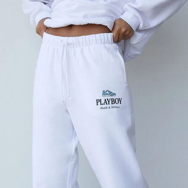 Pantaloni Playboy Oversized Sweats Donna Bianche | 46810LPYF