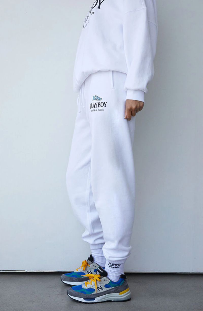 Pantaloni Playboy Oversized Sweats Donna Bianche | 46810LPYF