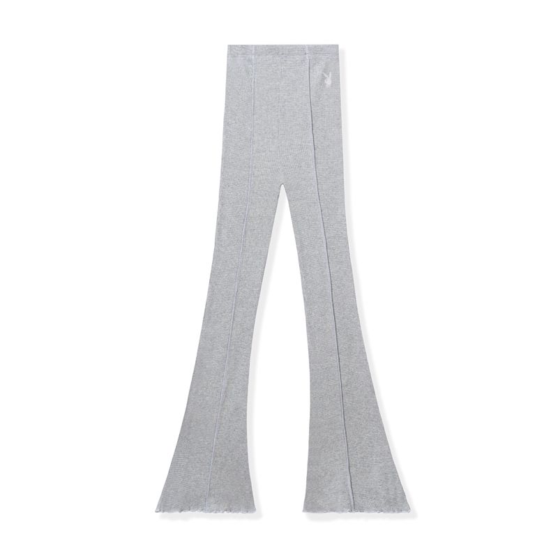 Pantaloni Playboy Ribbed Flare S Donna Grigie Scuro Nere | 31547EYQU