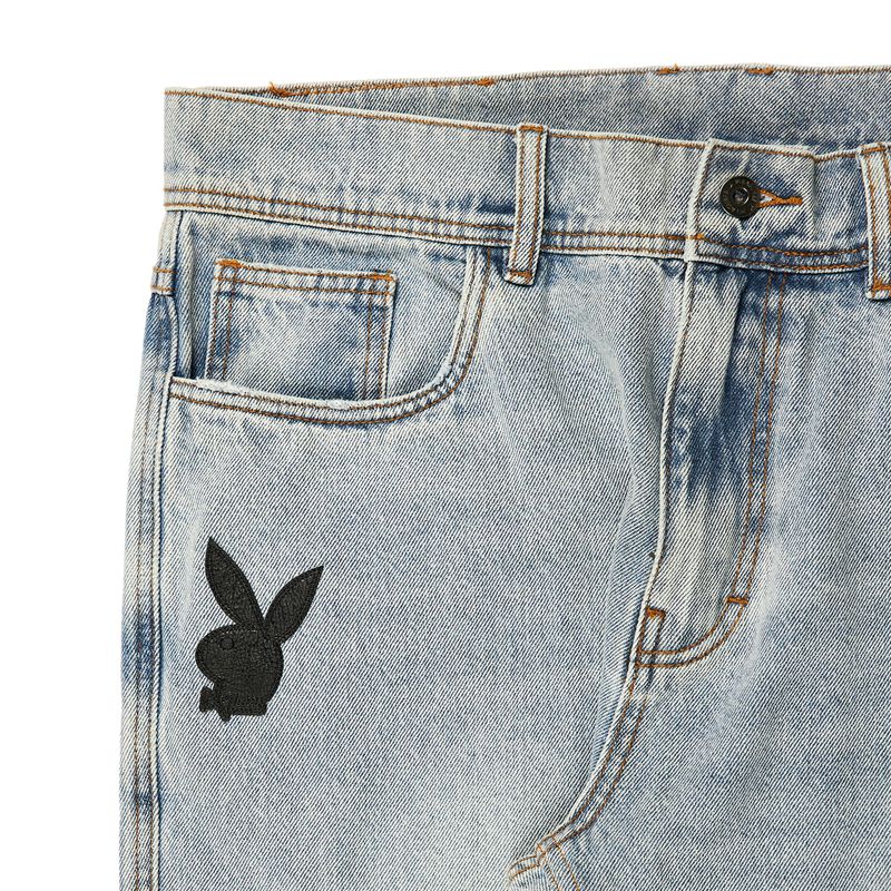 Pantaloni Playboy X Pleasures Bunny Applique Denim Uomo Grigie | 80437BLYC