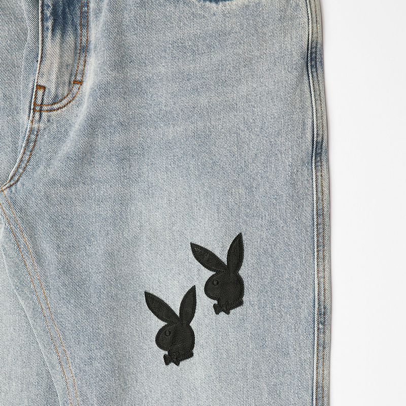 Pantaloni Playboy X Pleasures Bunny Applique Denim Uomo Grigie | 80437BLYC