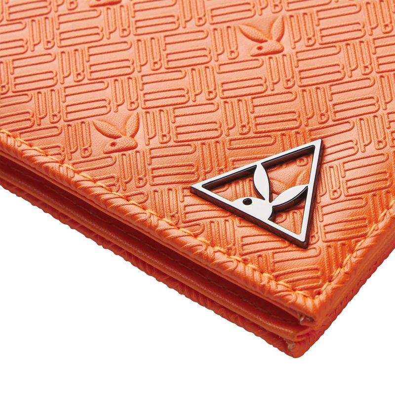 Portafogli Playboy Logo Bifold Uomo Arancioni | 01734TKPJ