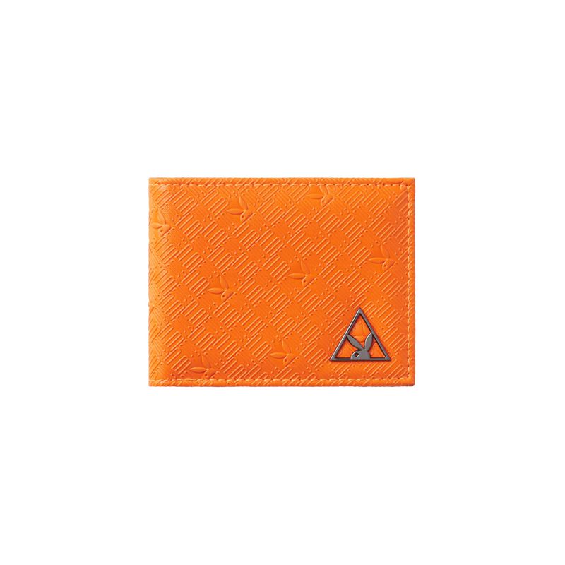 Portafogli Playboy Logo Bifold Uomo Arancioni | 01734TKPJ