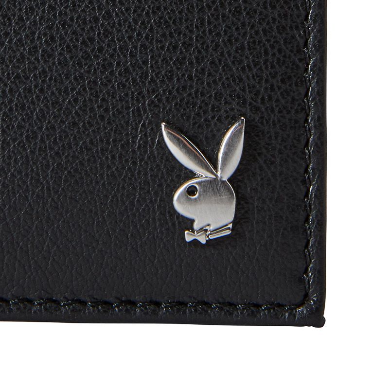 Portafogli Playboy Milled Front Pocket Uomo Nere | 73952QLPY