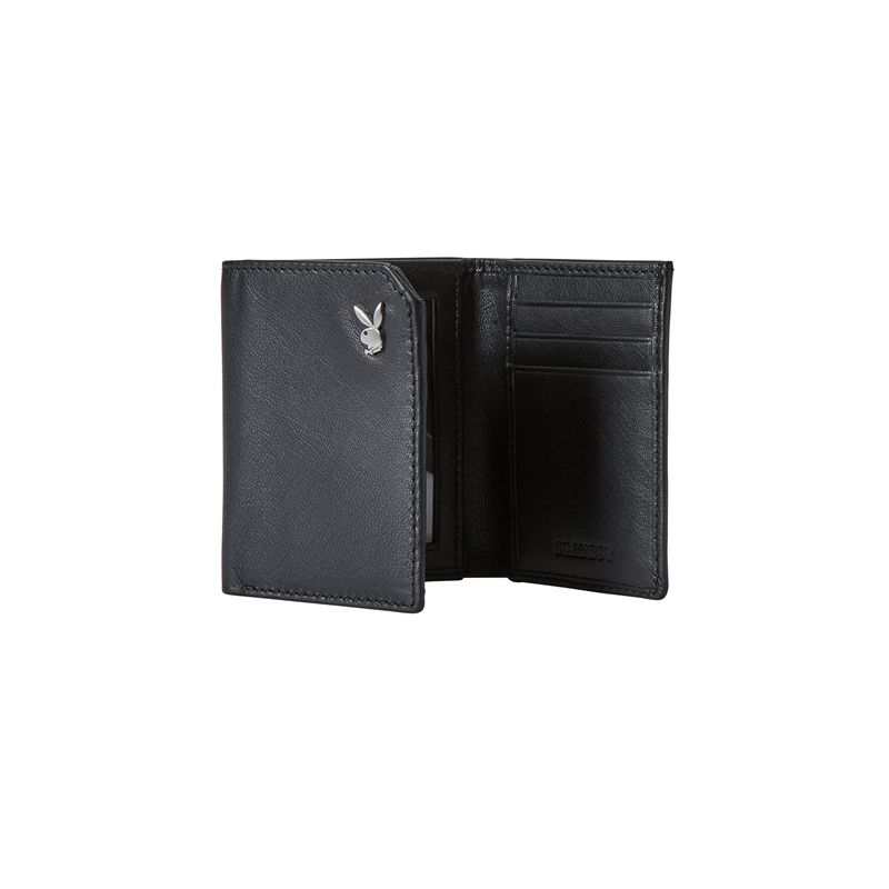 Portafogli Playboy Milled Trifold Uomo Nere | 51036BOWI