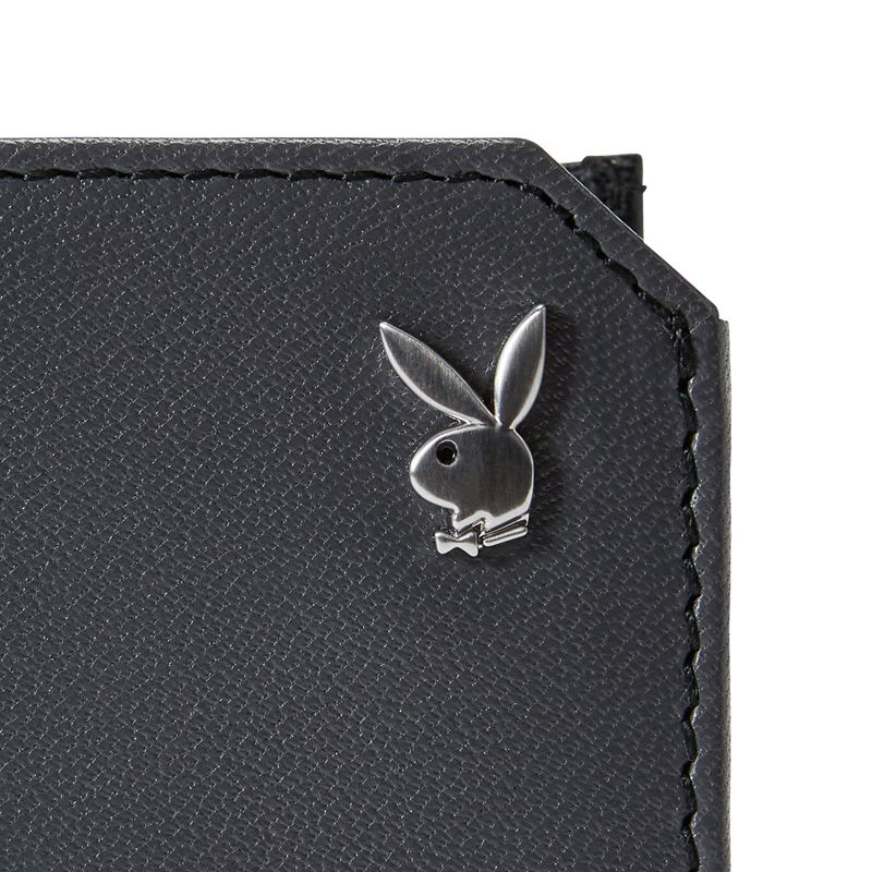 Portafogli Playboy Smooth Slimfold Uomo Grigie Nere | 45786MBLJ