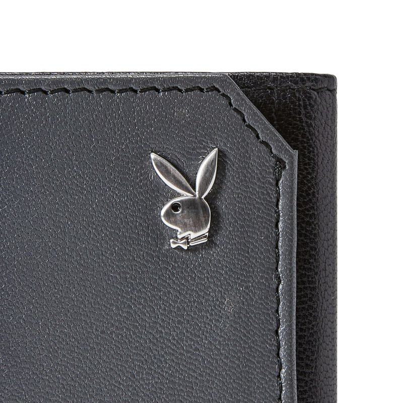 Portafogli Playboy Smooth Trifold Uomo Grigie Nere | 48506BCZV