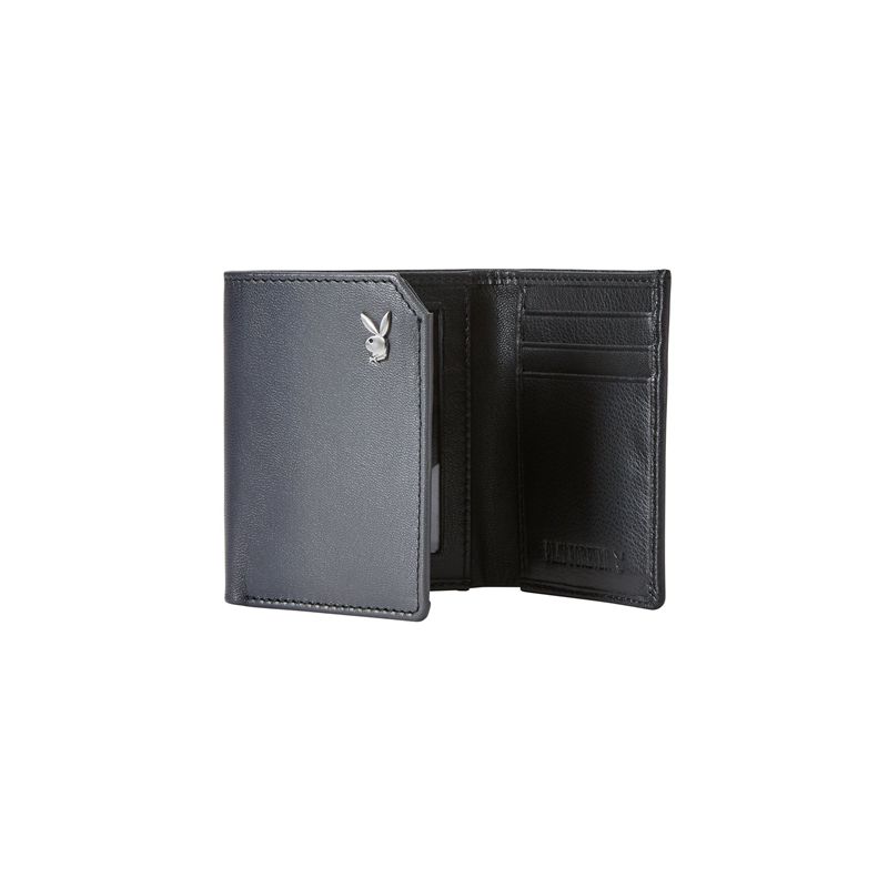 Portafogli Playboy Smooth Trifold Uomo Grigie Nere | 48506BCZV