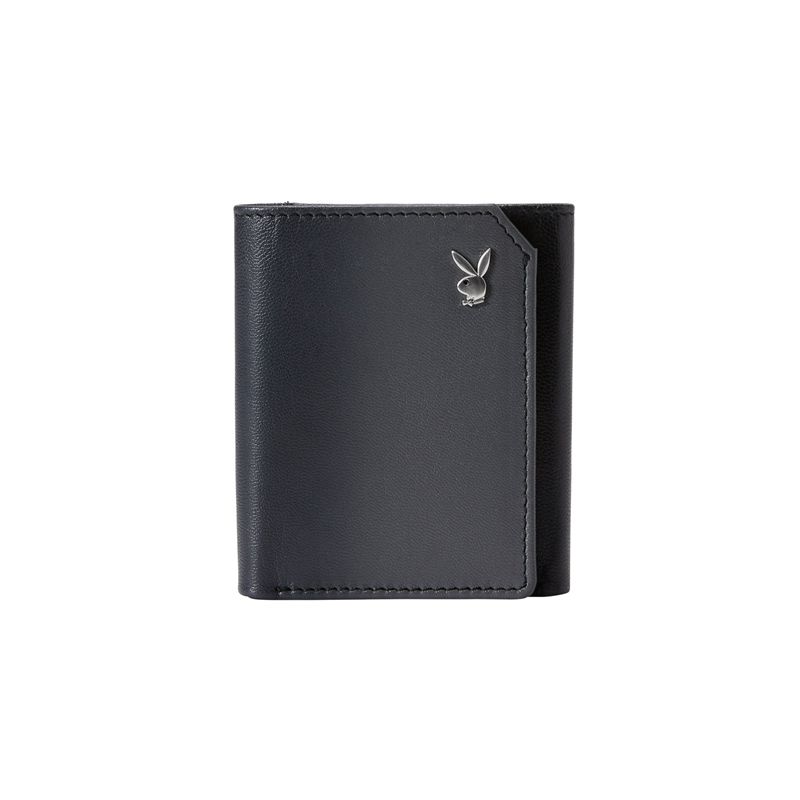 Portafogli Playboy Smooth Trifold Uomo Grigie Nere | 48506BCZV