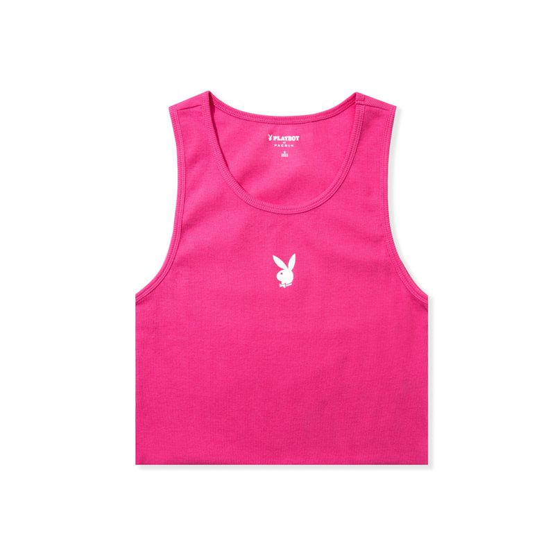 Tank Playboy Bunny Ribbed Donna Viola | 10879NBFA