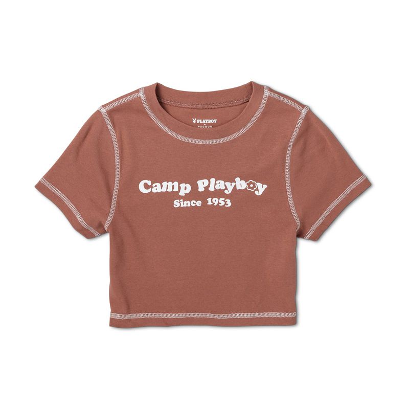 Tank Playboy Camp Classiche Baby Tee Donna Marroni | 78961DNWE