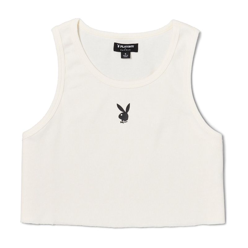 Tank Playboy Camp Ribbed Donna Bianche | 16082LZNP