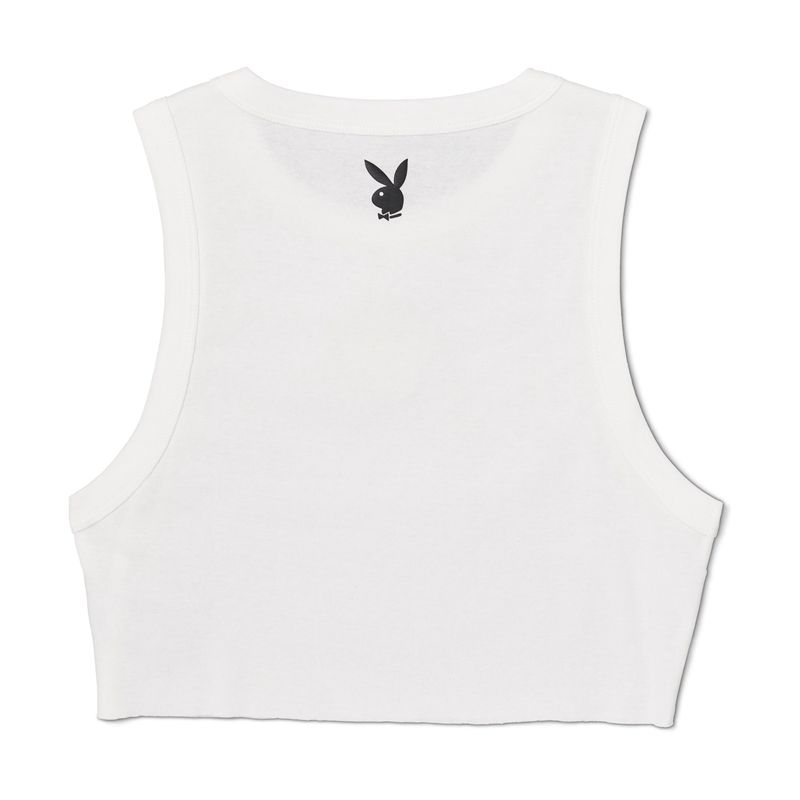 Tank Playboy Camper Cutoff Donna Bianche | 72591SKXB