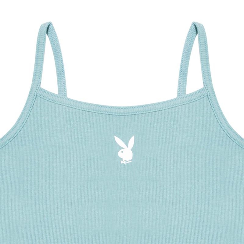 Tank Playboy Classiche Ribbed Scoop Donna Blu | 09274AHYJ