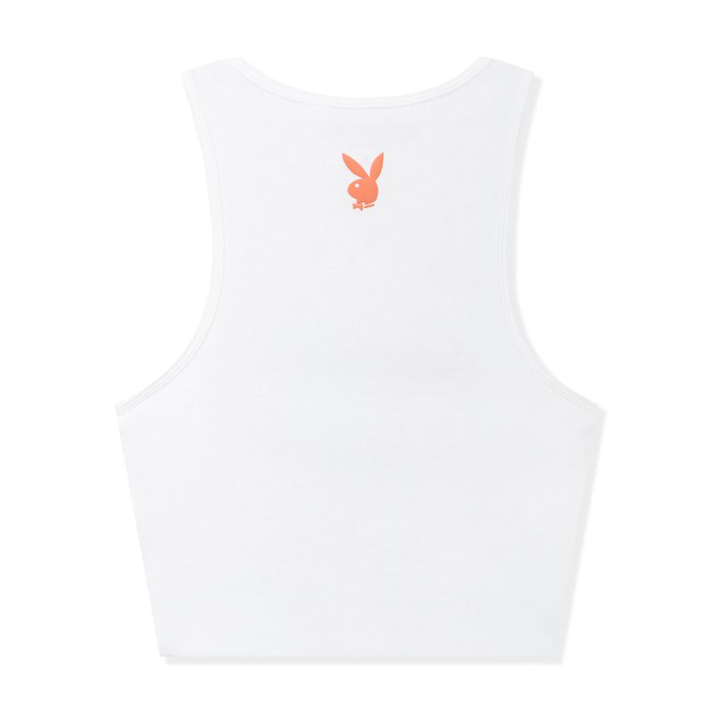 Tank Playboy Club Ribbed Donna Bianche | 87196ZRLS