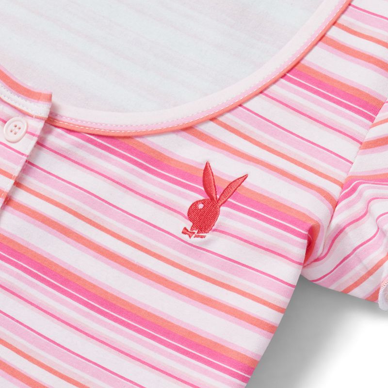 Tank Playboy Crush Stripe Scoop Tee Donna Rosa | 64581WIUN