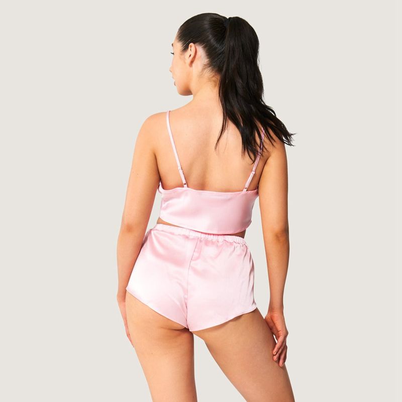 Tank Playboy Lounge Satin Donna Rosa | 30185OGWA