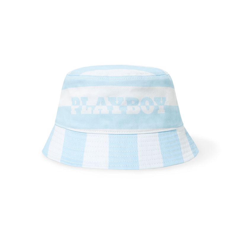 Cappelli Playboy Stripe Vip Club Bucket Uomo Bianche Blu | 16280BUJL