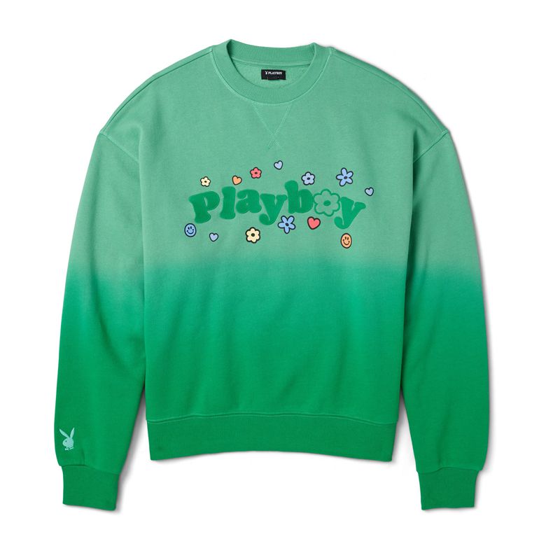 Felpa Con Cappuccio Playboy Camp Crew Neck Donna Verdi | 86297FRMX