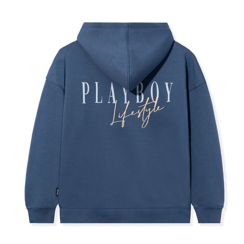 Felpa Con Cappuccio Playboy Lifestyle Zip-Up Donna Blu | 67031JYDF